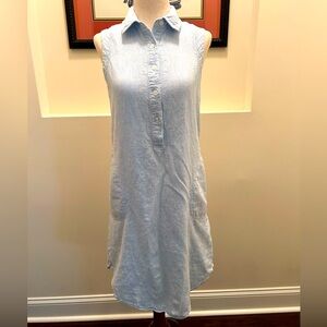 VINEYARD VINES TINY BREEZE STRIPE SLEEVELESS SHIRT DRESS